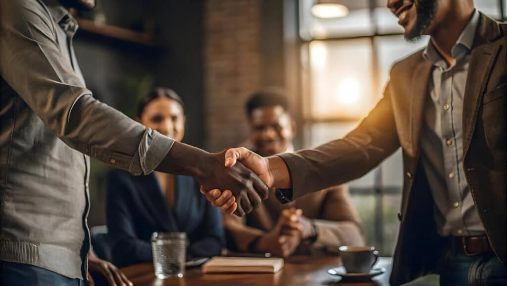 Acordo coletivo - apertando as mãos
